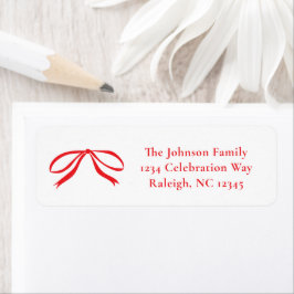 Simple Red Bow Weihnachts-Rücksendeadresse