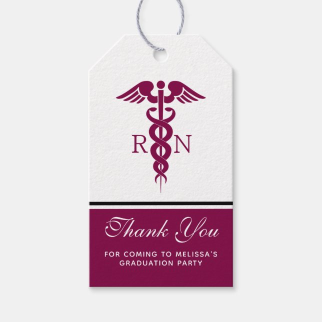 Simple Red Caduceus Nurse Graduate Vielen Dank Geschenkanhänger (Vorderseite)