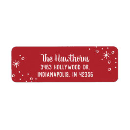 Simple Red Christmas Return Address Label