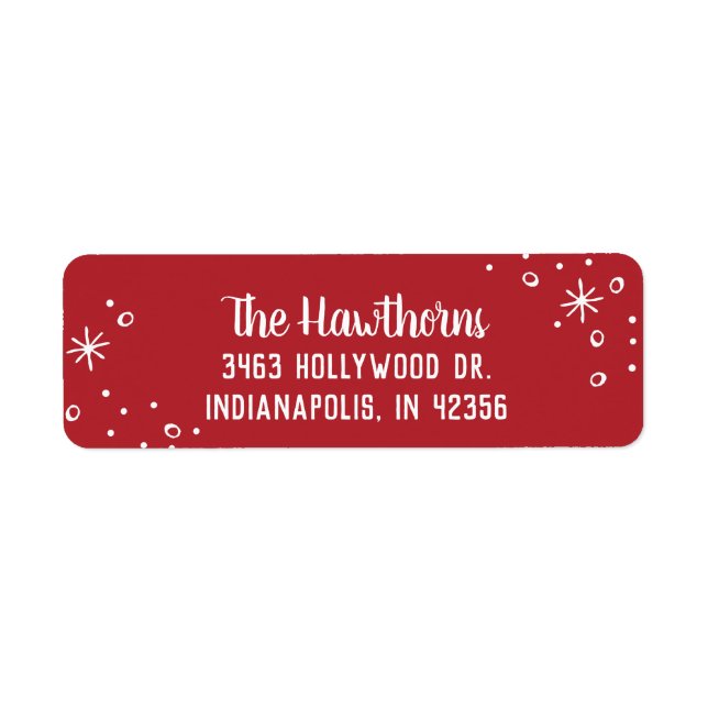 Simple Red Christmas Return Address Label (Vorne)