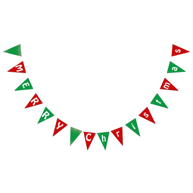 Simple RED GREEN Alphabet MERRY Weihnachts-Party Wimpelkette (Alle)