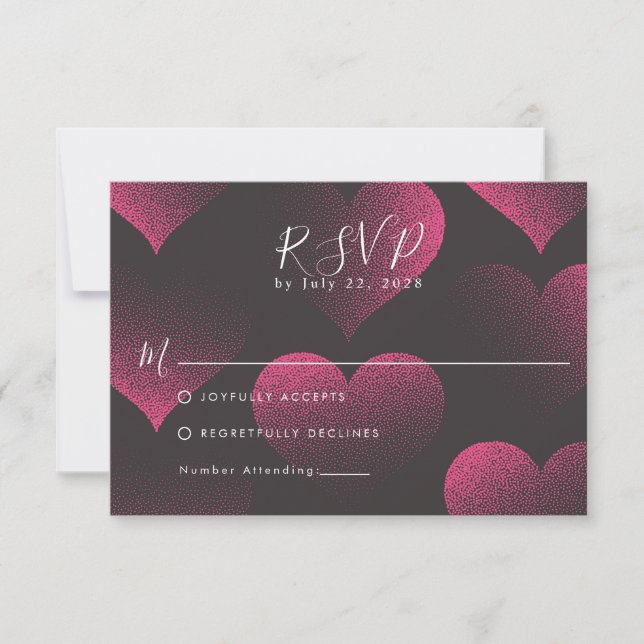 Simple Red Heart Theme for Wedding RSVP (Vorderseite)
