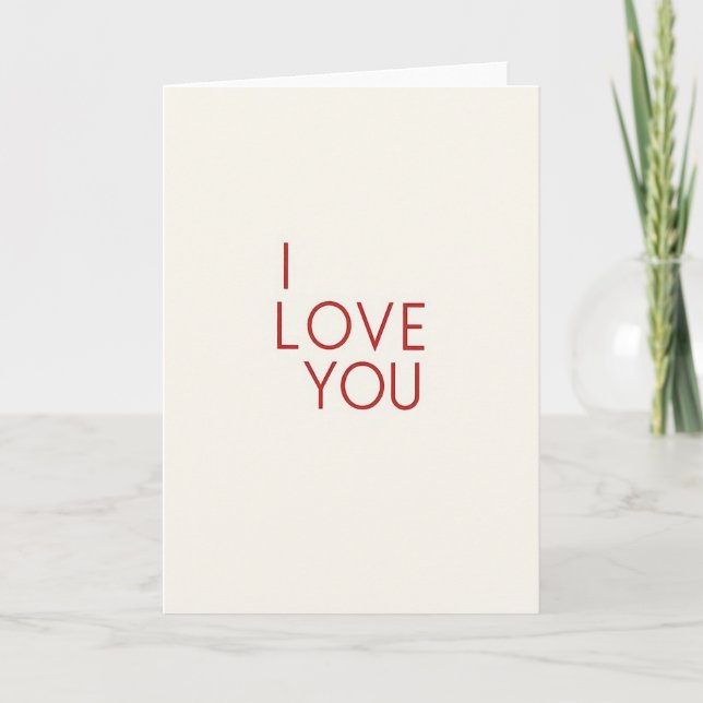 Simple Red Ich liebe Dich Karte (Vorderseite)