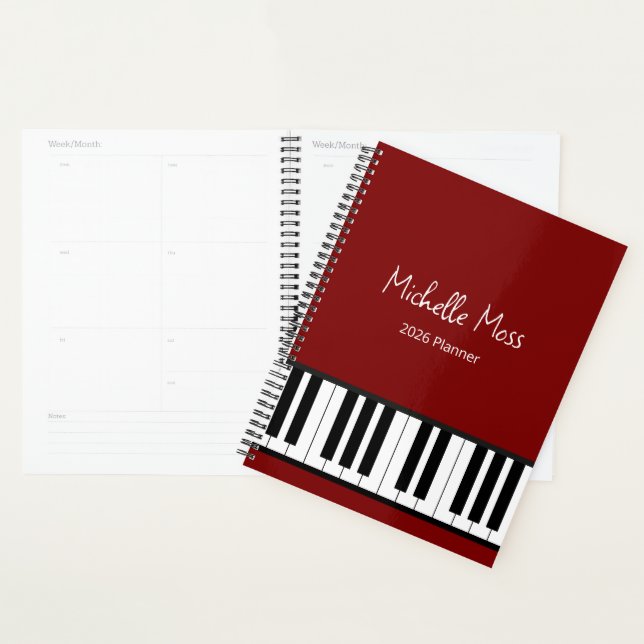 Simple Red Music Piano Teacher  Planer (Anzeige)