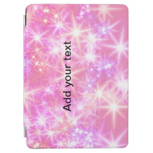 Simple red pink glittersparkle stars add your text iPad air hülle