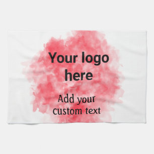 Simple red watercolor add your logo custom text mi geschirrtuch