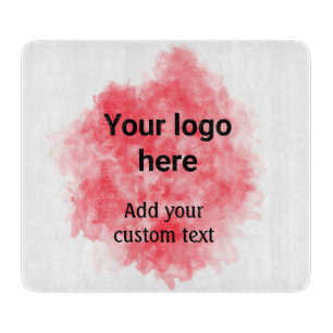 Simple red watercolor add your logo custom text mi schneidebrett