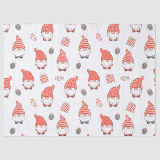 Simple Red White Gnome Geschenk Feiertag Weihnacht Seidenpapier