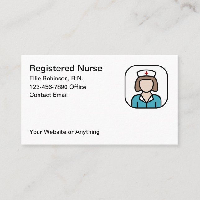 Simple Registered Nurse Business Contact Cards Visitenkarte (Vorderseite)