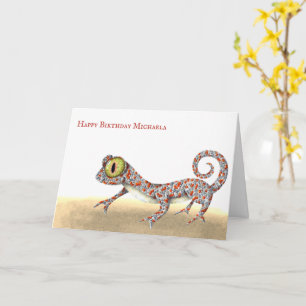 Simple Reptile Gecko Birthday Karte
