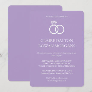 Simple Rings Lilac Wedding Einladung