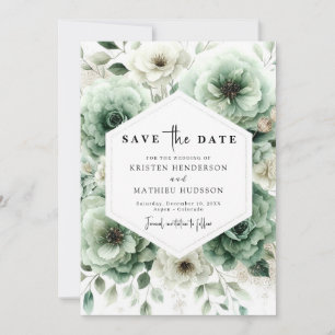 Simple Romantic Typografy Sage Green Wedding Save The Date