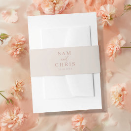 Simple Rose Gold Monogram Wedding Einladungsbanderole