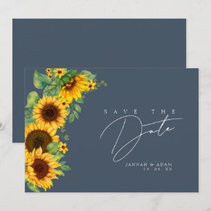 Simple Royal Blue Opulence Sonnenblumenhochzeit Save The Date