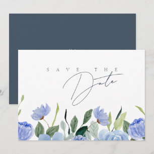 Simple Royal Blue Opulence Wildblumen Hochzeit Save The Date