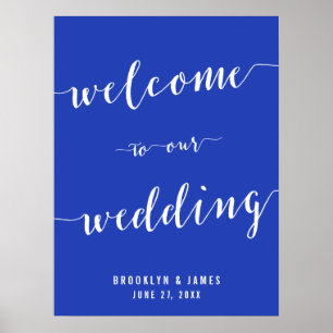 Simple Royal Blue Wedeption Printwerbung Poster