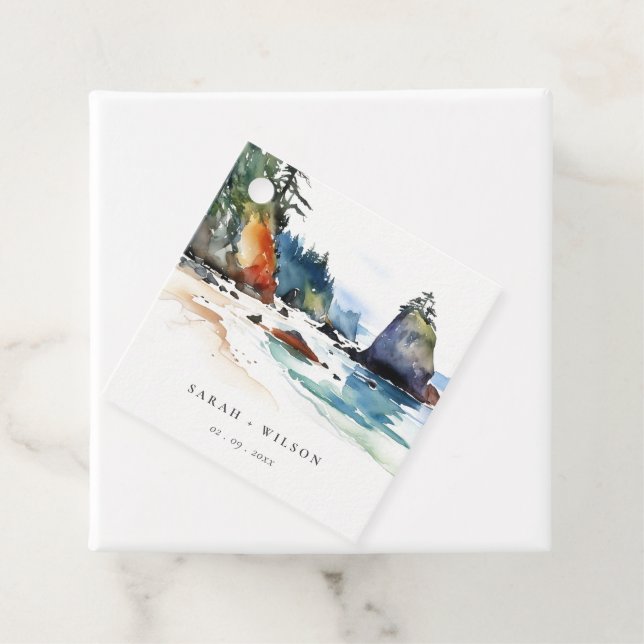 Simple Ruby Beach Olympia-Nationalpark Wedding Geschenkanhänger (Beispiel)