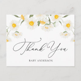 Simple Rustic Daisy Blume Danke Postcard Postkarte