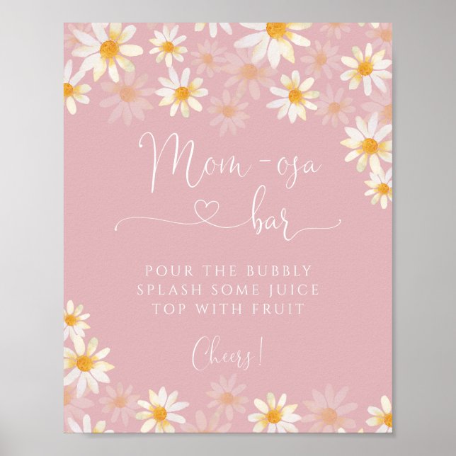 Simple Rustic Daisy Mama-osa Bar Poster (Vorne)