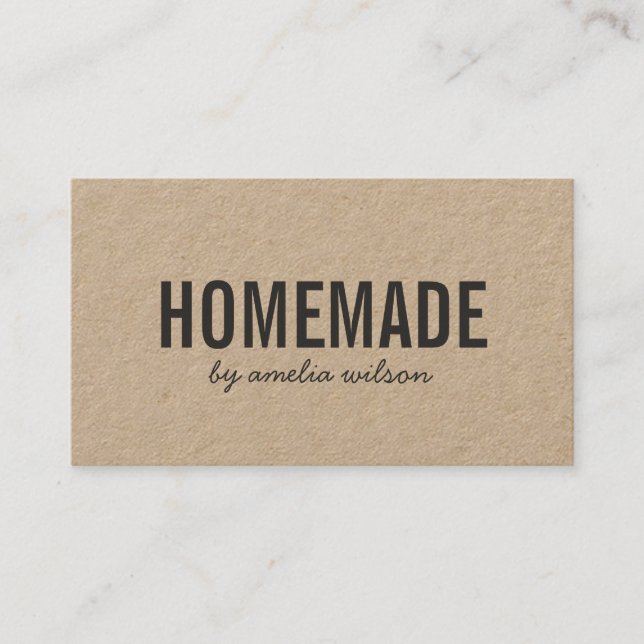Simple Rustic Homemade Social Media Kraft Visitenkarte (Vorderseite)