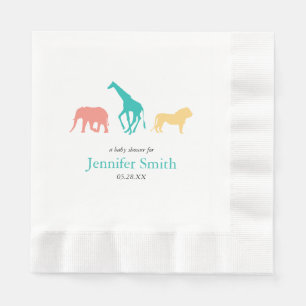 Simple Safari Animal Boy Baby Shower Sip und sehen Serviette