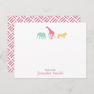 Simple Safari Animal Personalize Stationery Einladung
