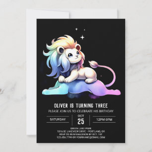 Simple Safari Lion Birthday Einladung
