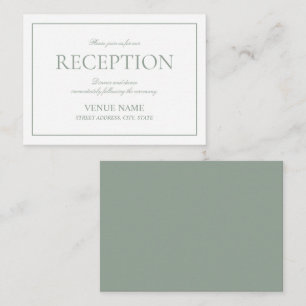 Simple Sage Green Elegante Script Hochzeitsempfehl Begleitkarte