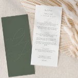 Simple Sage Green Initials Calligraphy Wedding Menükarte<br><div class="desc">Einfache Seite Grüne Initialen Kalligrafie Hochzeitmenü</div>
