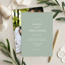 Simple Sage Green Modern Elegant Wedding