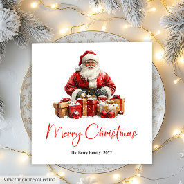 Simple Santa Claus Stylish Modern Holiday Napkin Serviette