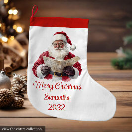 Simple Santa Claus Stylish Modern Holiday Stocking Großer Weihnachtsstrumpf