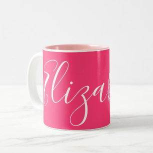 Simple Schlicht Girly Pink Individuelle Name Eliza Zweifarbige Tasse