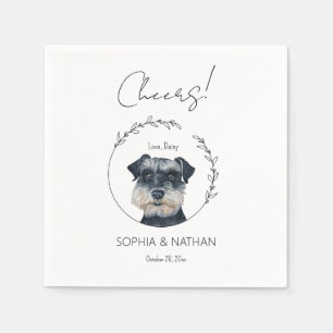 Simple Schnauzer Dog Wedding Cocktail Napkins Serviette