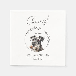 Simple Schnauzer Dog Wedding Cocktail Napkins Serviette