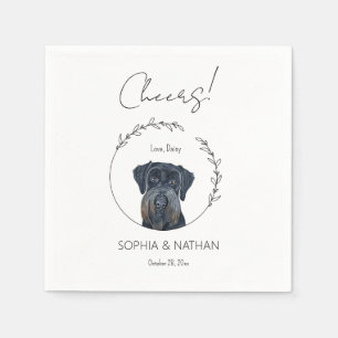 Simple Schnauzer Dog Wedding Cocktail Napkins Serviette