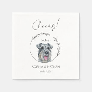 Simple Schnauzer Dog Wedding Cocktail Napkins Serviette