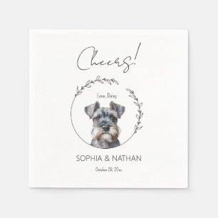 Simple Schnauzer Dog Wedding Cocktail Napkins Serviette