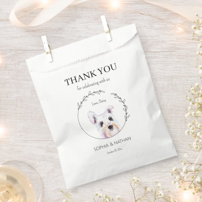 Simple Schnauzer Wedding Vielen Dank für Ihr Inter Geschenktütchen (Ausgeschnitten)