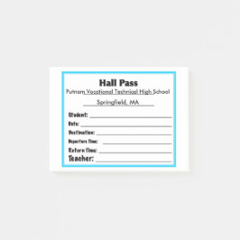 Simple Schools Hall Pass Post It Notes Post-it Klebezettel