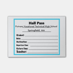 Simple Schools Hall Pass Post It Notes Post-it Klebezettel