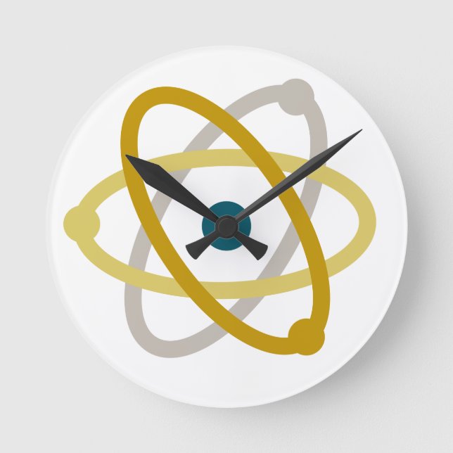 Simple Science Atom Chemie Nerd Runde Wanduhr (Vorderseite)