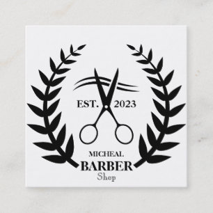 Simple Scissors Barber Quadratische Visitenkarte