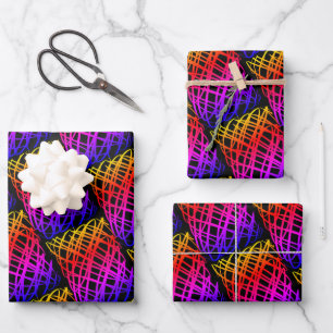 Simple Scribble halber Rückgang Schwarzer Hint Geschenkpapier Set