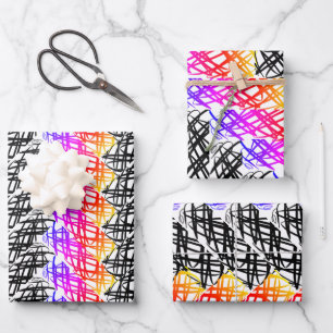 Simple Scribble Heringshai DREHUNG Geschenkpapier Set