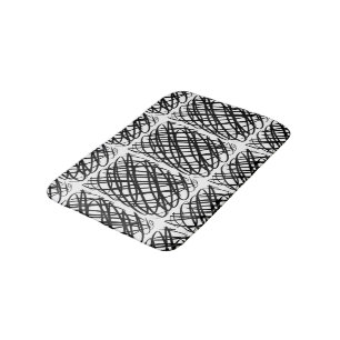 Simple Scribble Schwarz Center Tiled Badematte