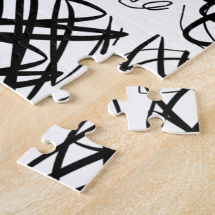 Simple Scribble Schwarz Center Tiled Puzzle
