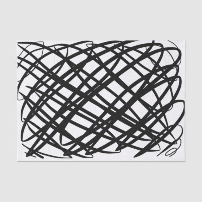 Simple Scribble | Schwarz | Seidenpapier (Vorderseite)
