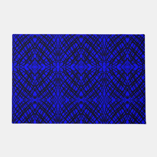Simple Scribble | Spiegelung | Blau | Fußmatte (Vorderseite)
