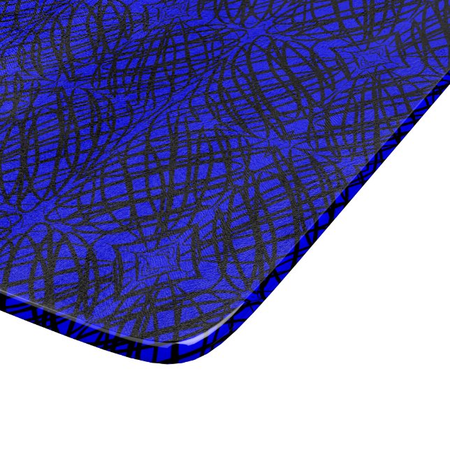 Simple Scribble | Spiegelung | Blau | Schneidebrett (Ecke)